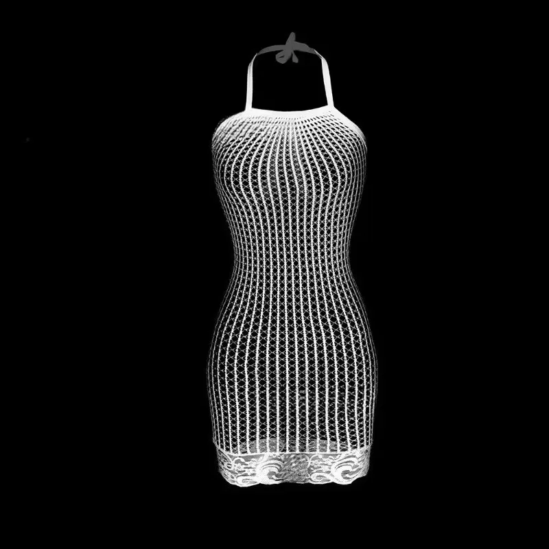 1PC Women Sexy Fishnet Cover Up Without Bikini Hollow Out See Through Bodycon Dress Beachwear Summer Women's Swimwear