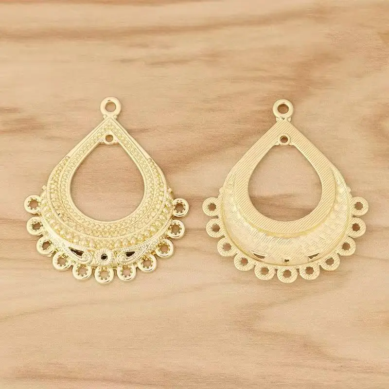 10 Pieces Gold Color Water Drop Chandelier Multi Strand Connectors Charms Pendants For DIY Earrings Necklace Jewellery Making view 4