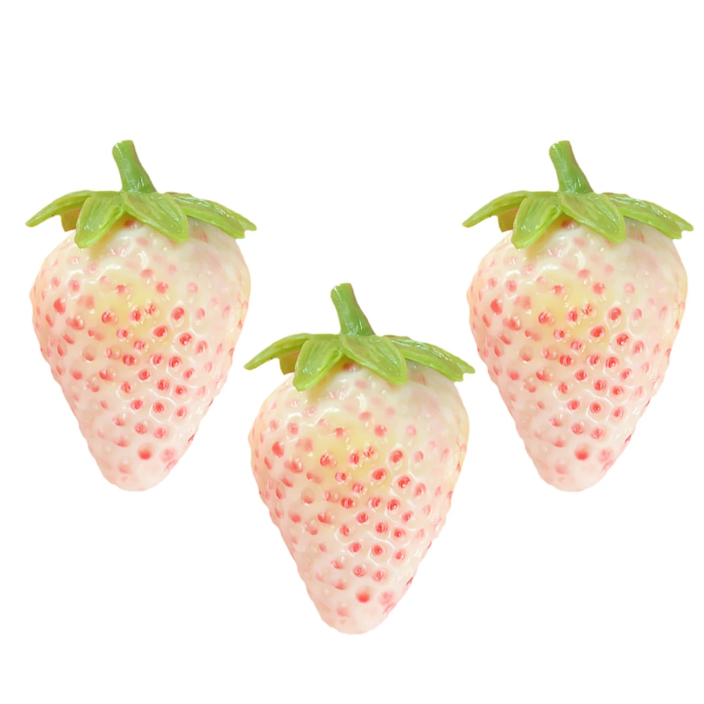 

3pcs Lifelike Decor Fake Strawberries Faux Fruit Strawberries Decor Home Artificial Fruits For Decoration Lifelike Party