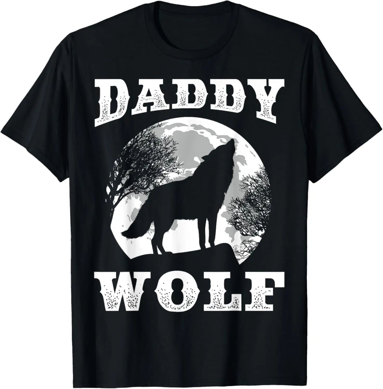 

Daddy Wolf Design Wolves Dad Moon T-Shirt