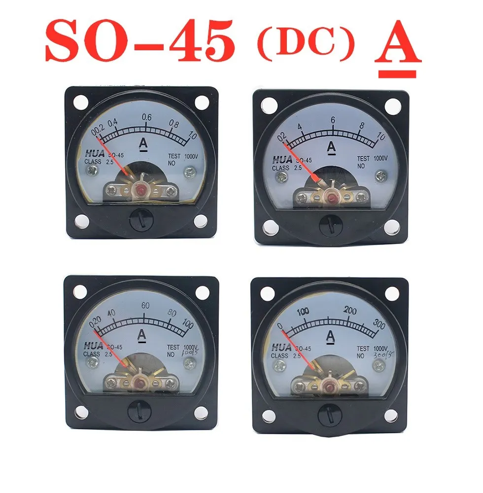 SO-45 DC Ammeter Analog Pointer Meter DC1A2A3A5A10A15A20A30A Electrical Testing Current Tester