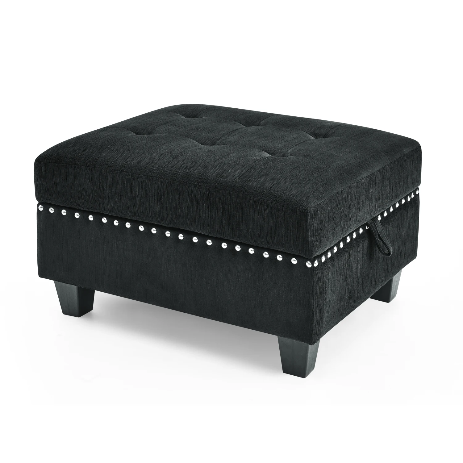 

Black Velvet Ottoman for Modular Sectional (25.5"x31.5"x19")