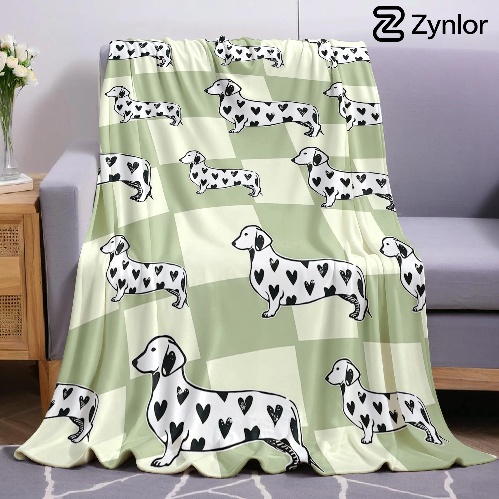 Christmas Throw Blanket - ダックスフント柄 軽量マイクロファイバー ソフトクリスマスフリースブランケット 暖かく居心地の良いスローケット ソファ オフィス