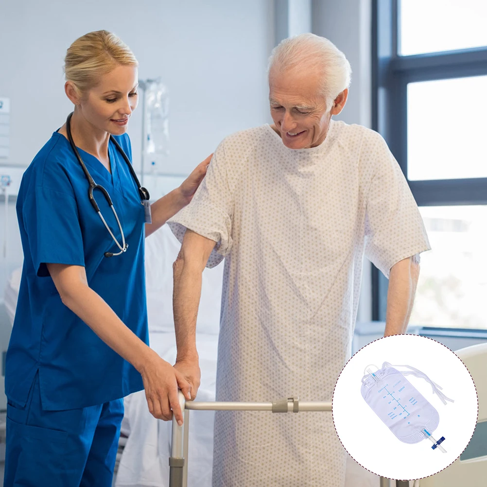 

10pcs Urine Storage 500ml Disposable Wearable Container Men Urinary Drainage Patient Postoperation