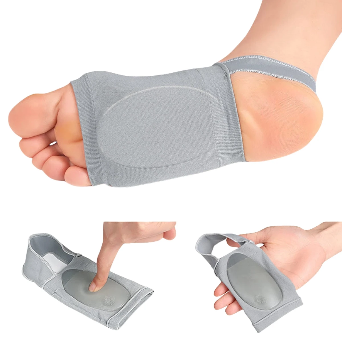 1 Pair Arch Support Socks, Elastic Strap On the Heel,Orthopaedic Support Arch Pads for Pain Relief ，Bandaged Arch Socks（gray）