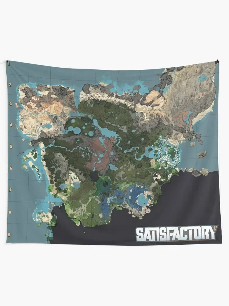 Satisfactory Game - Map Tapestry Decoration Room Bedroom Organization And Decoration Decorative Wall Tapestry