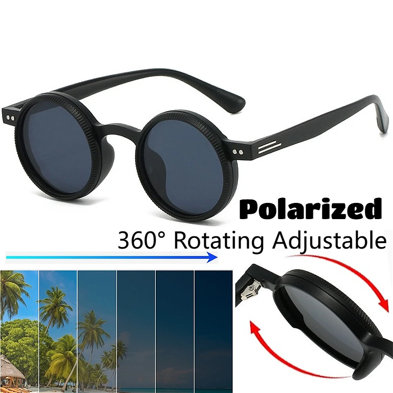 

360° Rotating Adjustable Sunglasses Women Men Round Polarized Sunglasses Outdoor UV Resistant Sunglasses Protective Glasses
