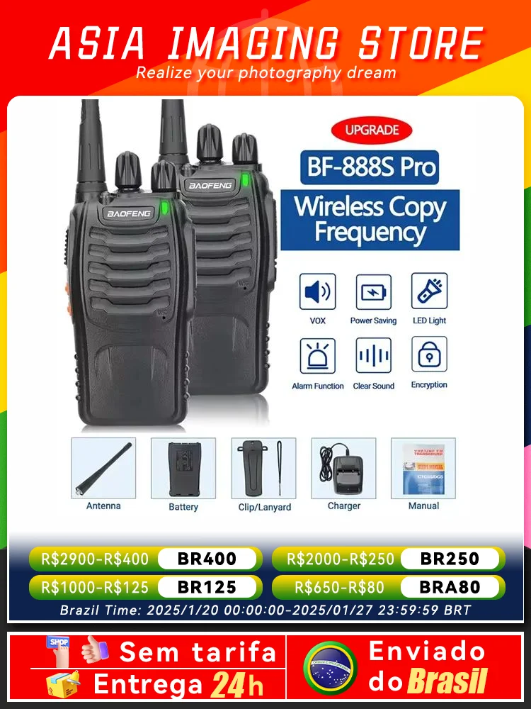 1/2 Uds Baofeng BF 888S Walkie Talkie UHF 400 470MHz 888s transceptor de Radios Ham bidireccionales de largo alcance para Hotel de caza