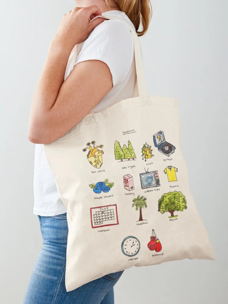 Landmark Doodle Tote Bag shoping bag large size bags reusable shopping bags