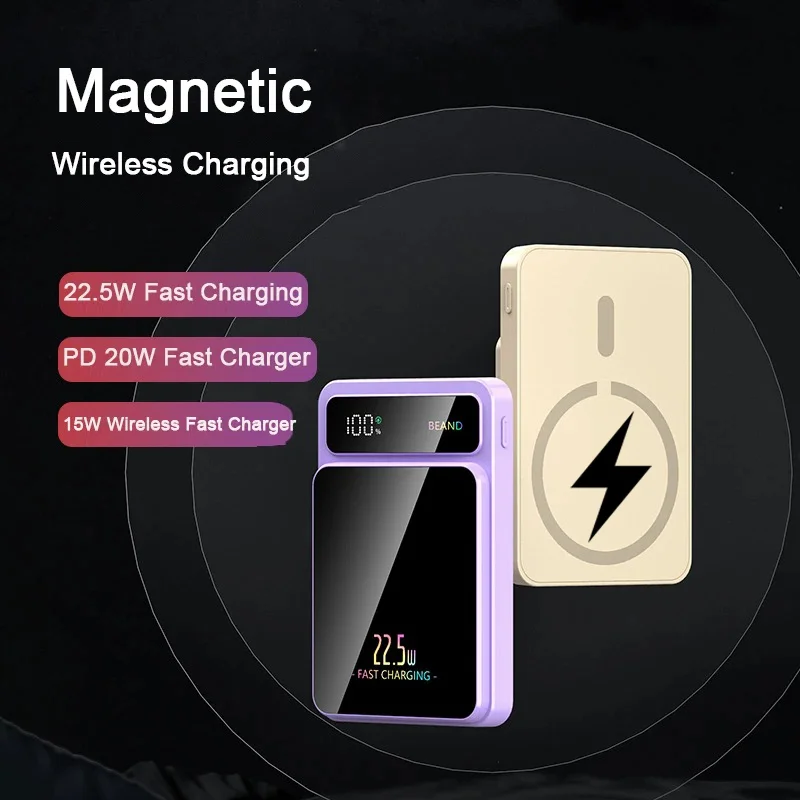 Xiaomi-Banco de energía inalámbrico magnético, batería externa portátil de carga rápida, 50000mAh, para iPhone, Samsung, Huawei