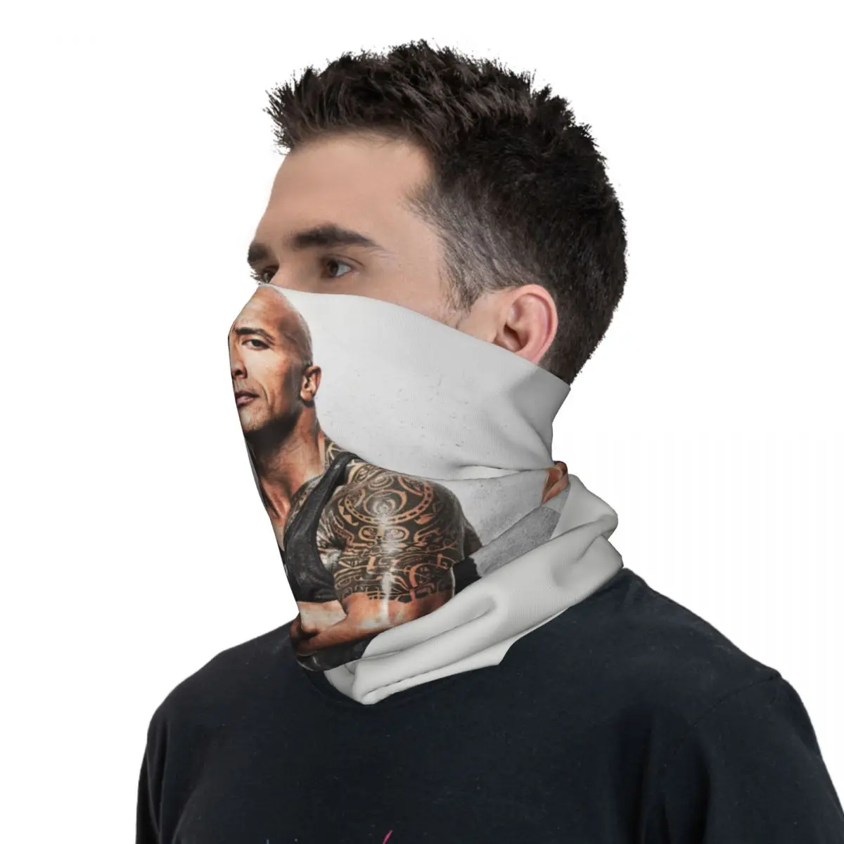 Пользовательские гетры The Rock Face Dwayne для мужчин и женщин с защитой от ультрафиолета, зимний знаменитый шарф-бандана актера Джонсона для езды на велосипеде