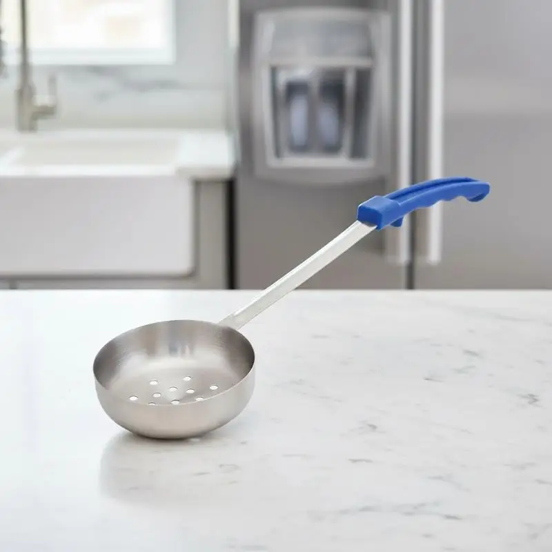 Colorful Handle Stainless Steel Slotted Spoon Kit Heat Resistant Multi Size For Household And Commercial Cooking