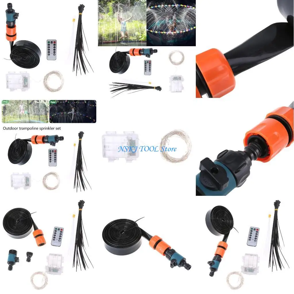 

L8RC Outdoor Trampoline Water Sprinklers with LEDs Trampoline Lights Cooling Tool