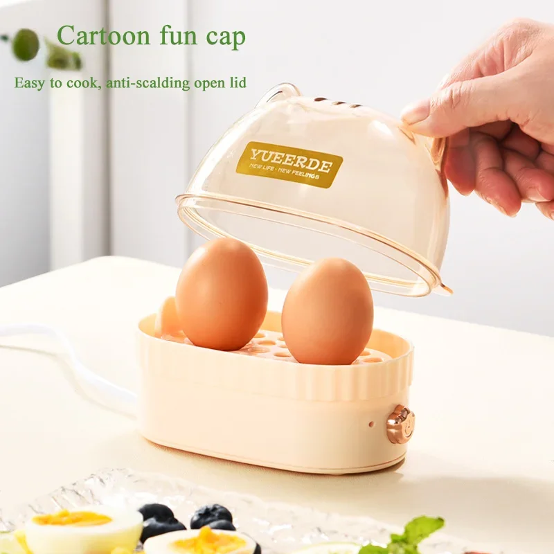 Electric Egg Cooker, Mini Breakfast Machine, 2 Eggs Food Steamer, Portable Boiler, Poacher, Automatic Power Off, 120W, 220V