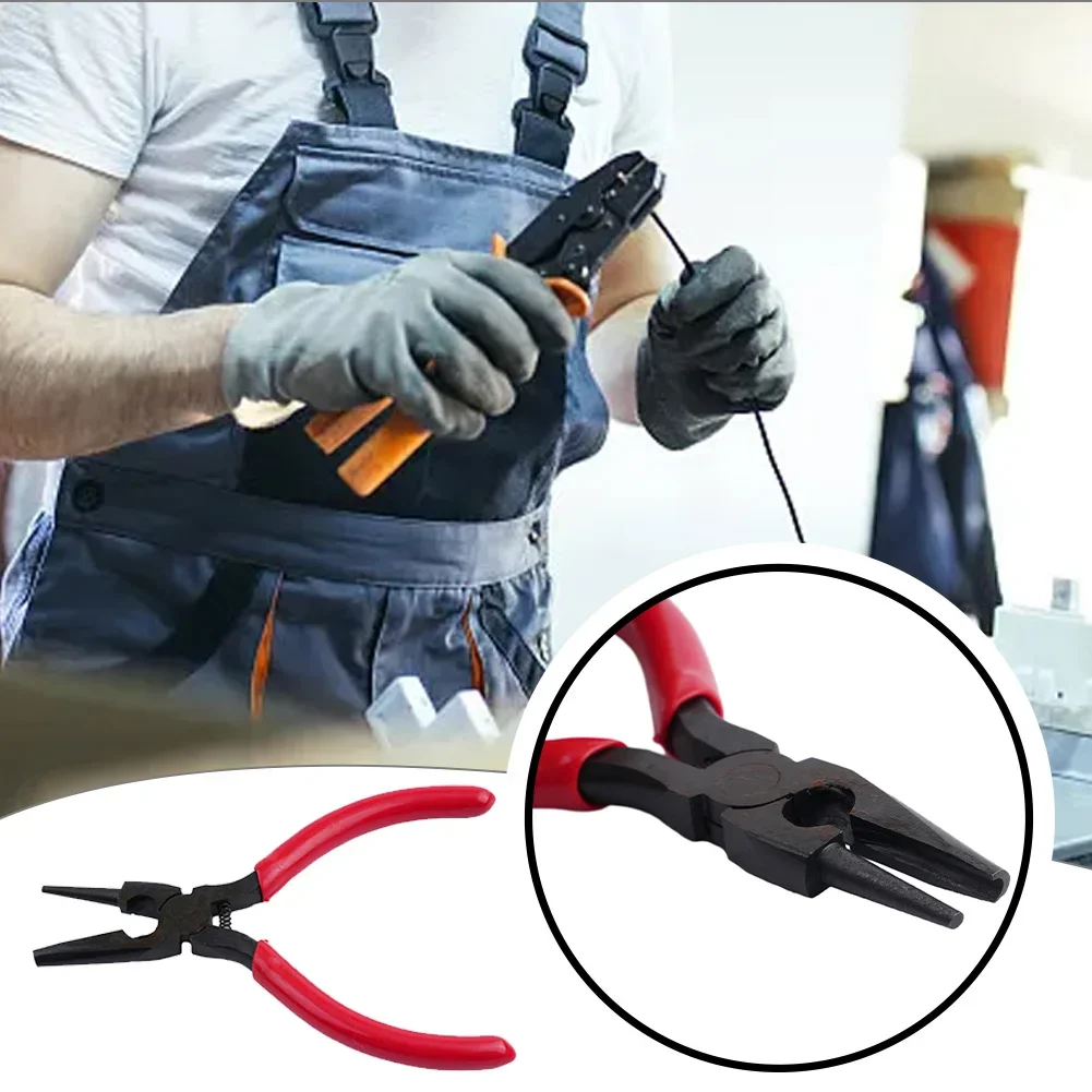 1PC 5-inch Red Wire Winding Pliers Jewelry Pliers Semi-grooved Semi-circular Mouth Tool Pliers Replacement Spare Parts