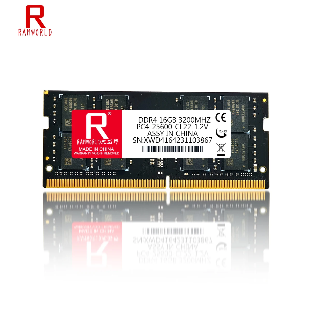 RAMWORLD DDR4 16GB 3200MHz 8GB 4GB Notebook Memoria Ram PC4 1.2V 25600 SODIMM Laptop Memory