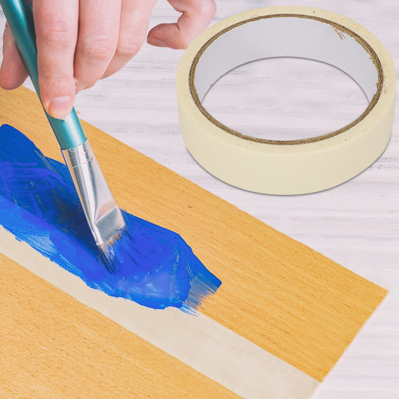 1 Roll 50 Meter White Paint Masking Tape for Walls Furniture Crafts Labeling Easy Remove Tear Resistant Versatile Painter Tape