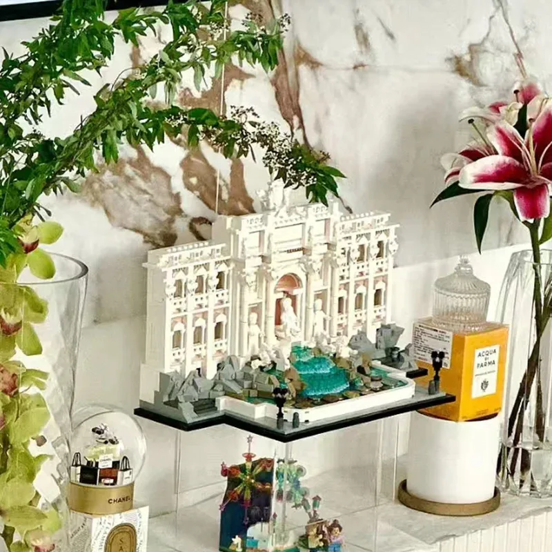 1880 Uds. Fuente romana Trevi serie creativa modelo ornamento niña montaje juguete de bloques de construcción regalo de cumpleaños