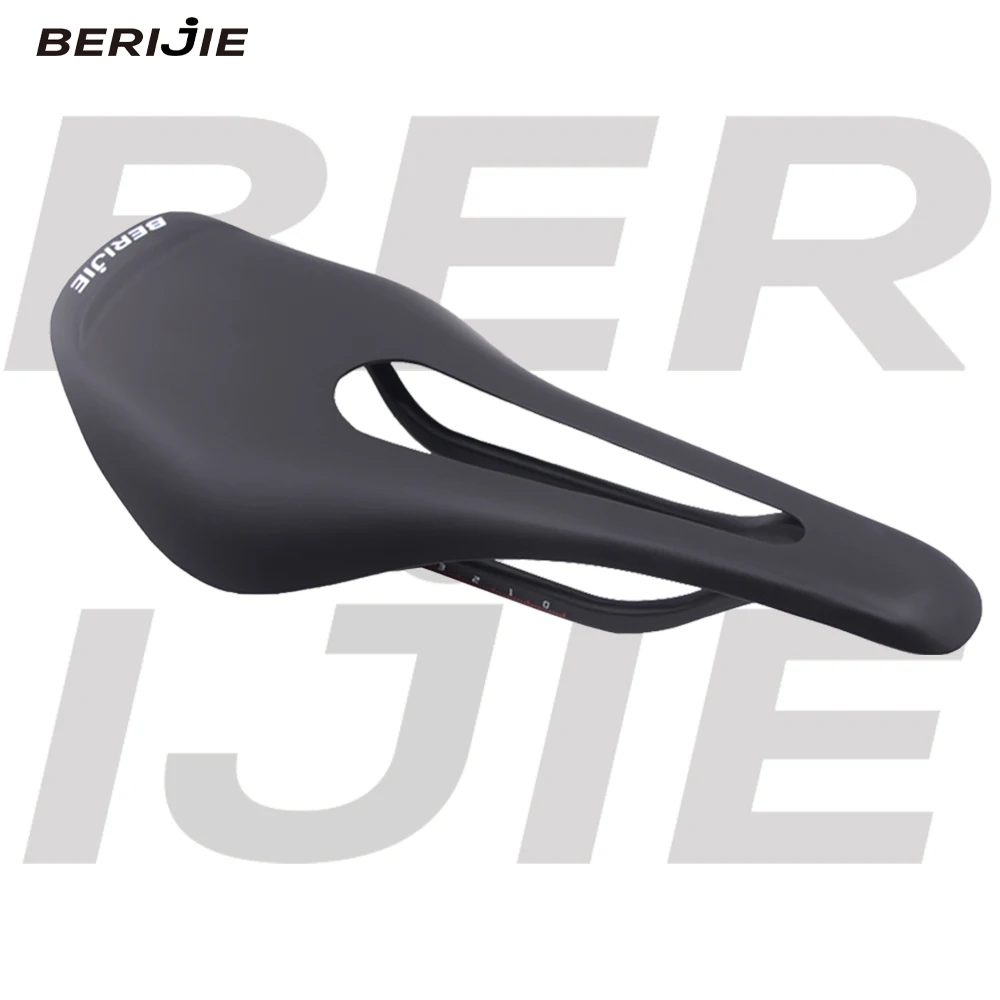 BERIJIE Full Carbon Fiber Bicycle Saddle,Carbon Fiber Cycling Road Bike/MTB Seat,Ultra Light,Front Seat 255 mm*130 mm