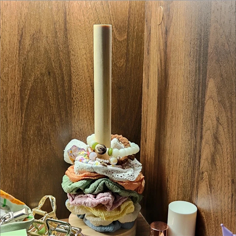 خشبية رباط شعر حامل الأطفال شريط مطاطي الشعر حبل اكسسوارات تخزين الرف عرض الرف لغرفة المعيشة الغزل الكرة Holde #6