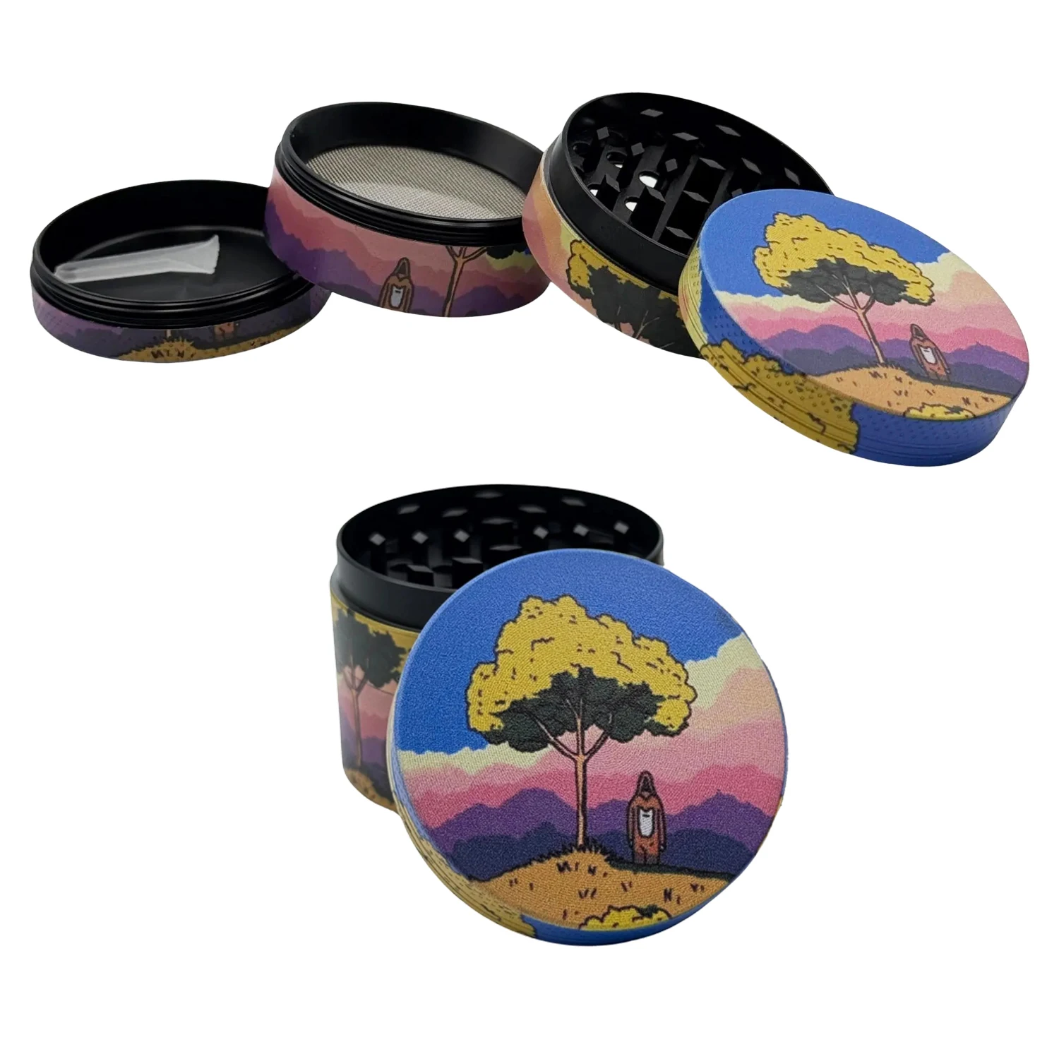 50mm/2inch lonely boy under the tree Metal Grinder Smoking Accessories