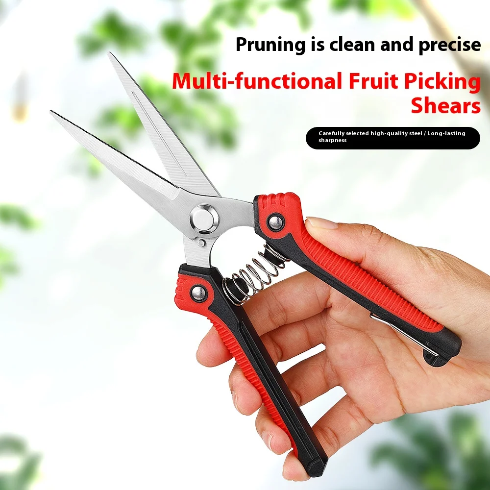 Pruning Shear Branch Scissors Stainless Steel Non-Slip Handle Sharp Garden Fruit Tree Pruning Very Sharp Garden Tools