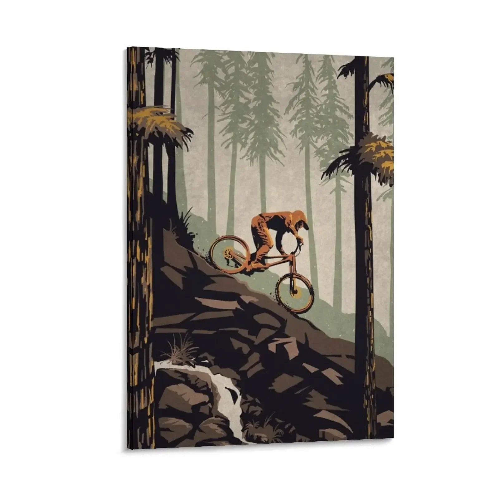 

Retro Scenic Mountain Bike Poster Art: Think Outside, No Box Required! Canvas Painting Decoration wall korean room decor