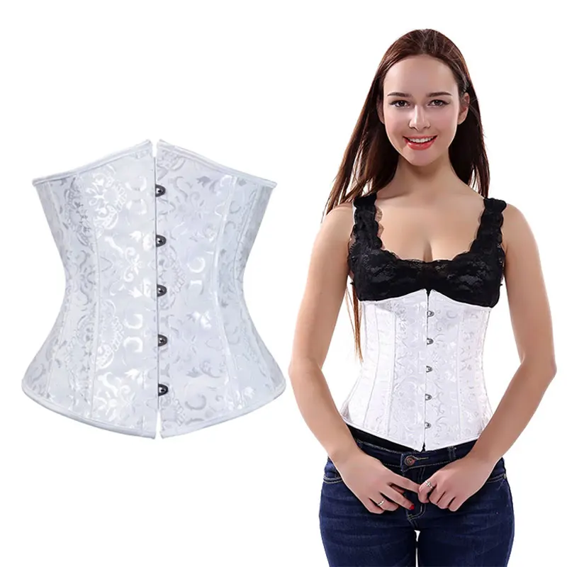 

Corset Floral Push Up Boned Bustier For Women Gorset Plus Size Sexy Corset For Women Elastic Boned Waist Slimming Gothic Bustier