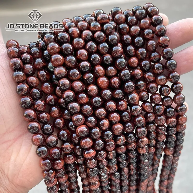 High Quality Natural Stone Red Tiger Eye Beads Round Loose Spacer Bead For Jewelry Making DIY Charm Bracelets Accessory 4-20mm