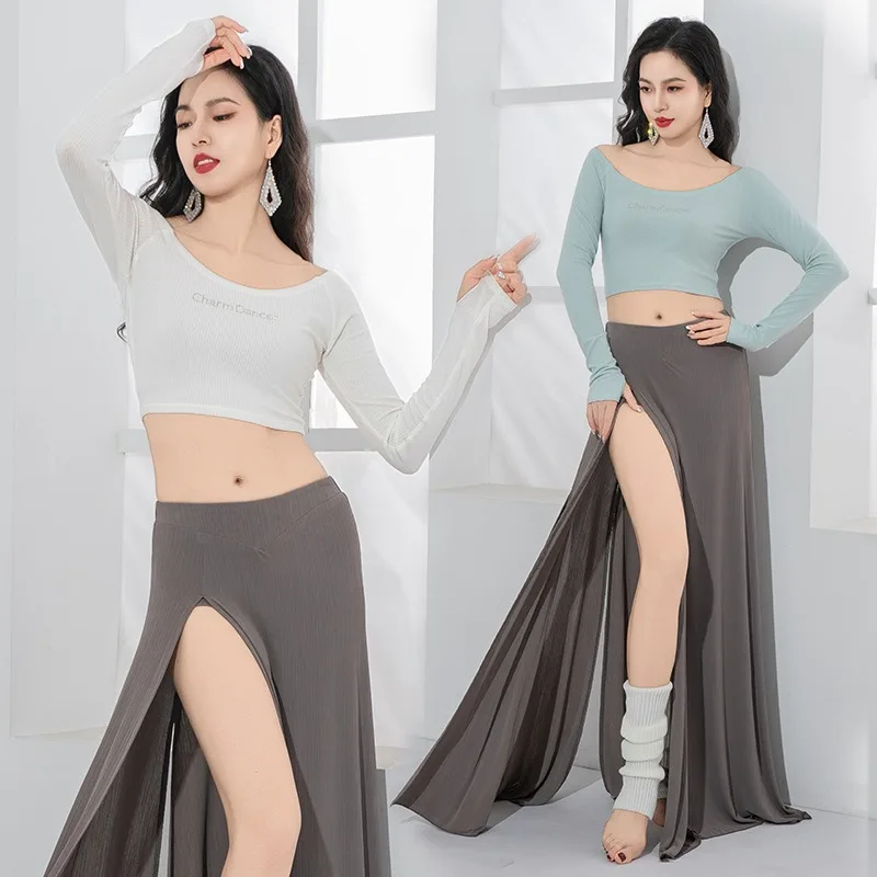 

customized belly dance costumes with elegant temperament fishtail skirt Eastern dance practice performance costume 4 colors