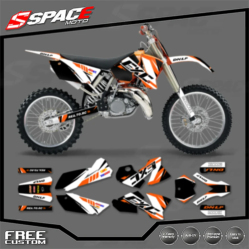 

SPACE индивидуальная мотоциклетная графическая фоновая наклейка для KTM 125 250 300 350 450 2003 2004 SX SXF 2004 EXC наклейки наборы наклеек 05