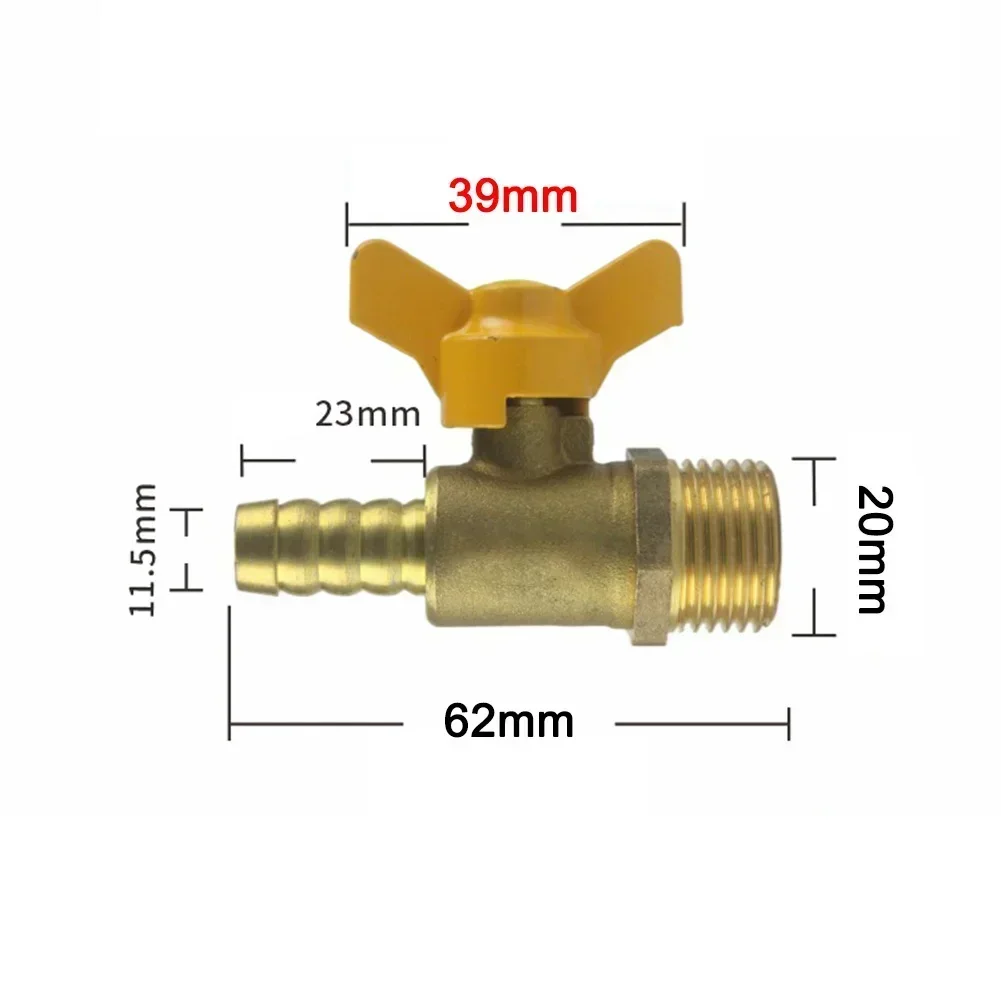 2pcs Brass Shut-off Ball Valve With Handle: For Fuel, Gas, Water & Air 6.2x2x3.9cm Ball Valve Home Improvement Plumbing Part