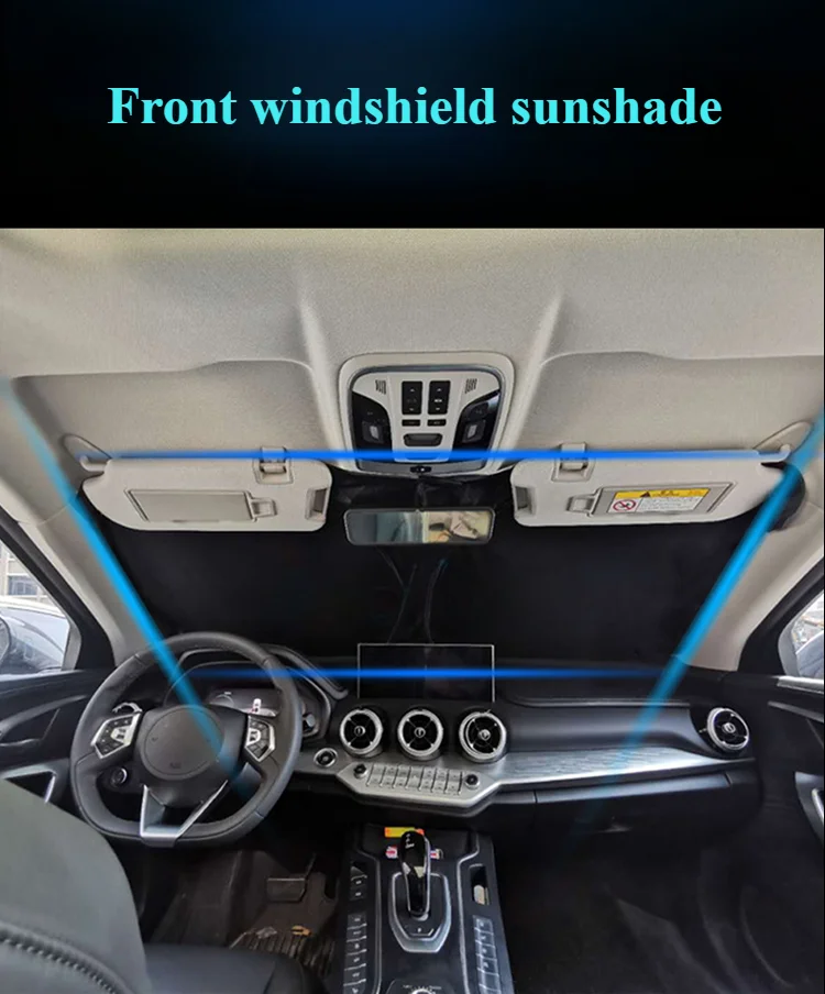 Customized magnetic window sunshade net can be folded to store the front wind and sunscreen heat shield