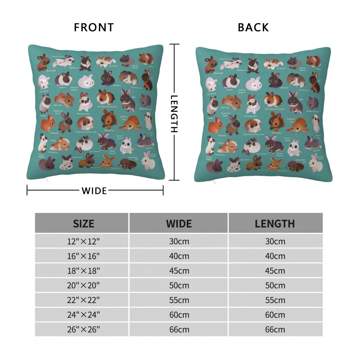 Bunny Day Rabbit Collage Pillowcase Polyester Linen Velvet Creative Zip Decorative Pillow Case Sofa Cushion Case