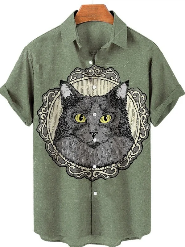 

Свободный крой ort Sve irt Воротник на пуговицах с принтом Гавайский сле Молодежный летний повседневный хлопковый мужской irt с 3D принтом