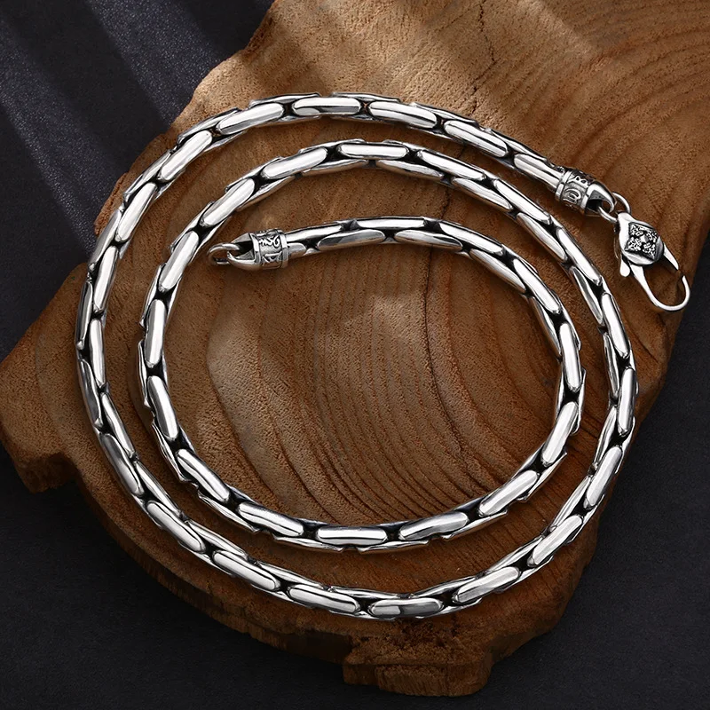 silver necklace personalized heavy industry ring buckle necklace necklace men and women same style trendy unique ornament