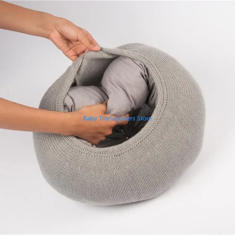 

R1WF 1 Set Newborn Baby Photography Props Posing Sofa + Knitted Blankets Infant Photo Accessories
