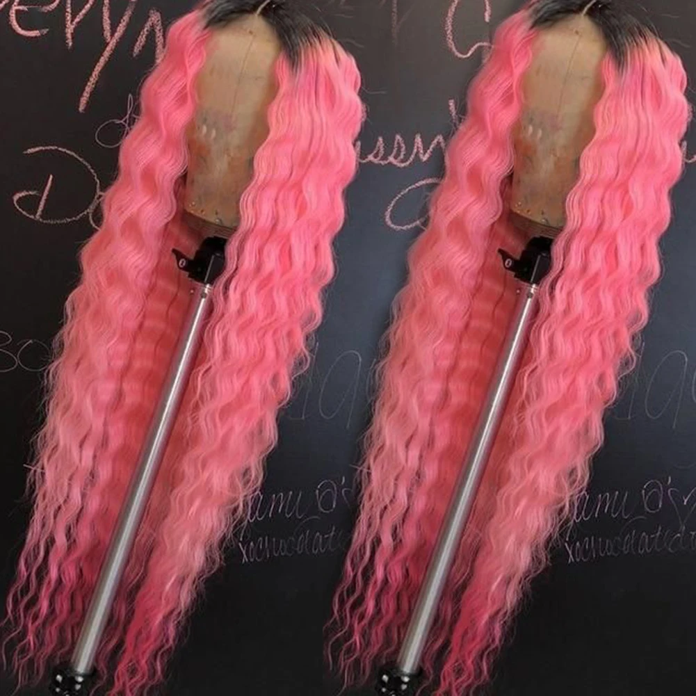 بيرناردو طويل موجة المياه الدانتيل الجبهة الباروكة أومبير الوردي الاصطناعية الباروكات مع شعر الطفل أمامي الباروكات للنساء مستقيم الدانتيل الباروكة