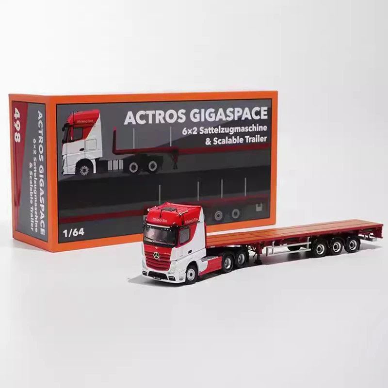 GCD 1:64 3-Axle Actros Gigaspace 6x2 Sattelzugmaschine و مقطورة قابلة للتطوير سبيكة نماذج من الشاحنات هدايا العيد اللعب