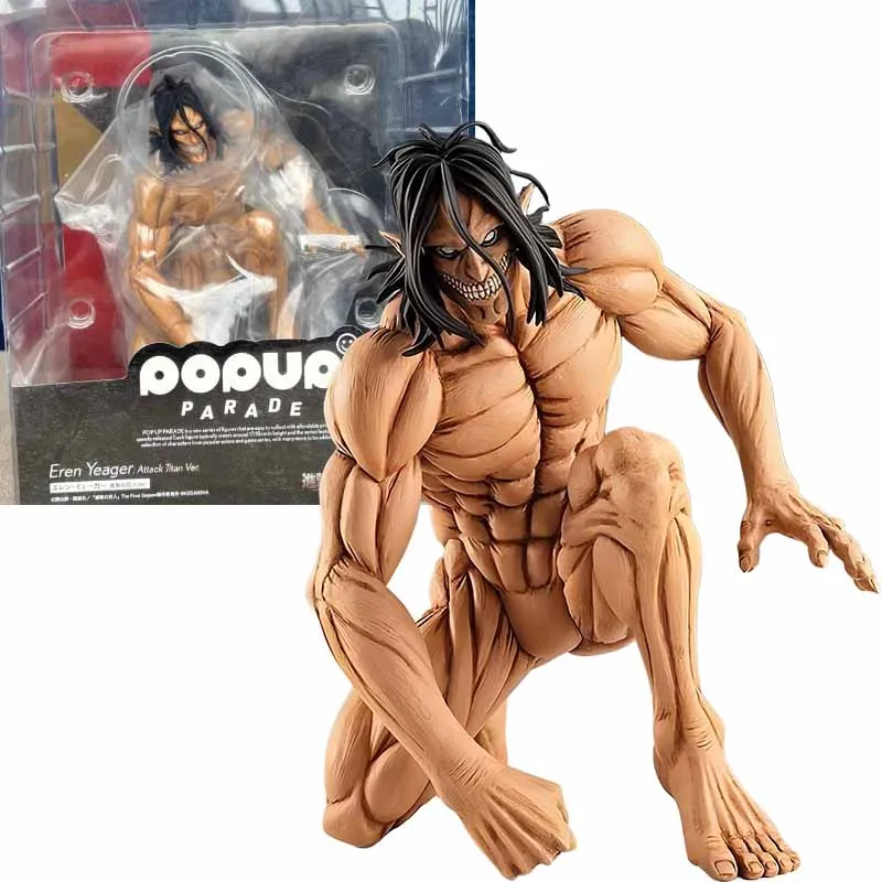 GSC Original POP UP PARADE อะนิเมะรูปโจมตี Titan Ver. EREN YEAGER Action Figure ของเล่นสําหรับชาย/หญิง/เด็ก/คริสต์มาสของขวัญ