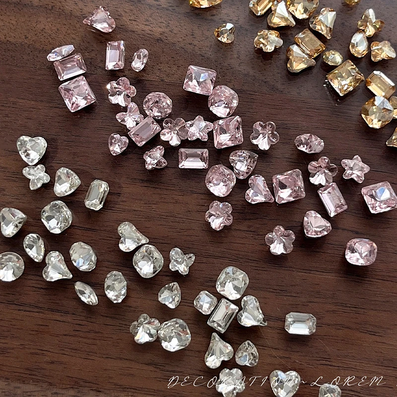 

30PCS Pointed-bottom 3D Crystal Nail Art Diamond Rhinestone Gemstone Accessories For Manicure Decor Nails Decoration Supplies