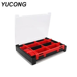 YUCONG Compartments Storage Box Portable Double Sided Fishing Boxes Baits Hooks Accessories Organizer Portable Removeable Grids