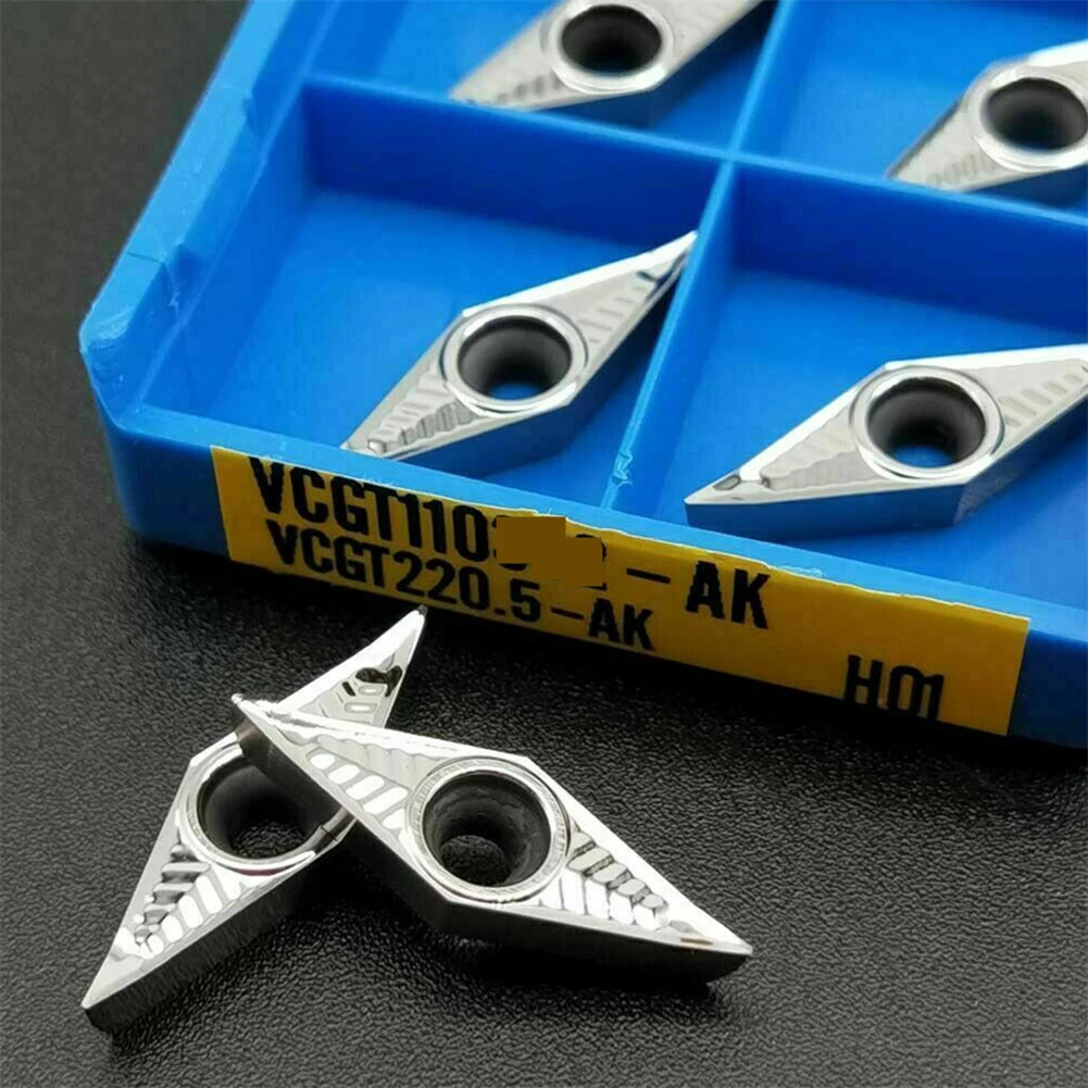 High Quality Portable Pratical Aluminum Inserts Tools 10* Aluminum CNC Carbide Turning Inserts VCGT110308-AK H01