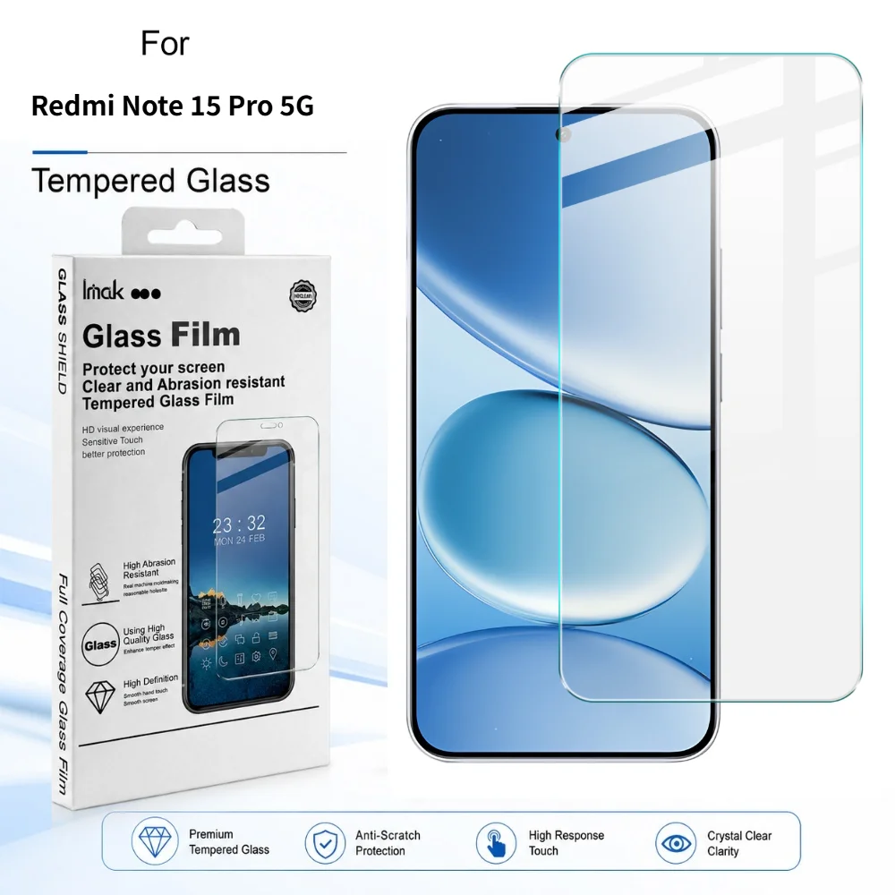 Tempered Glass For Redmi Note 15 15R 14S 14 13R 13 Pro 4G 5G Global Protector Film 9H Hardness Anti Scratch FM0001