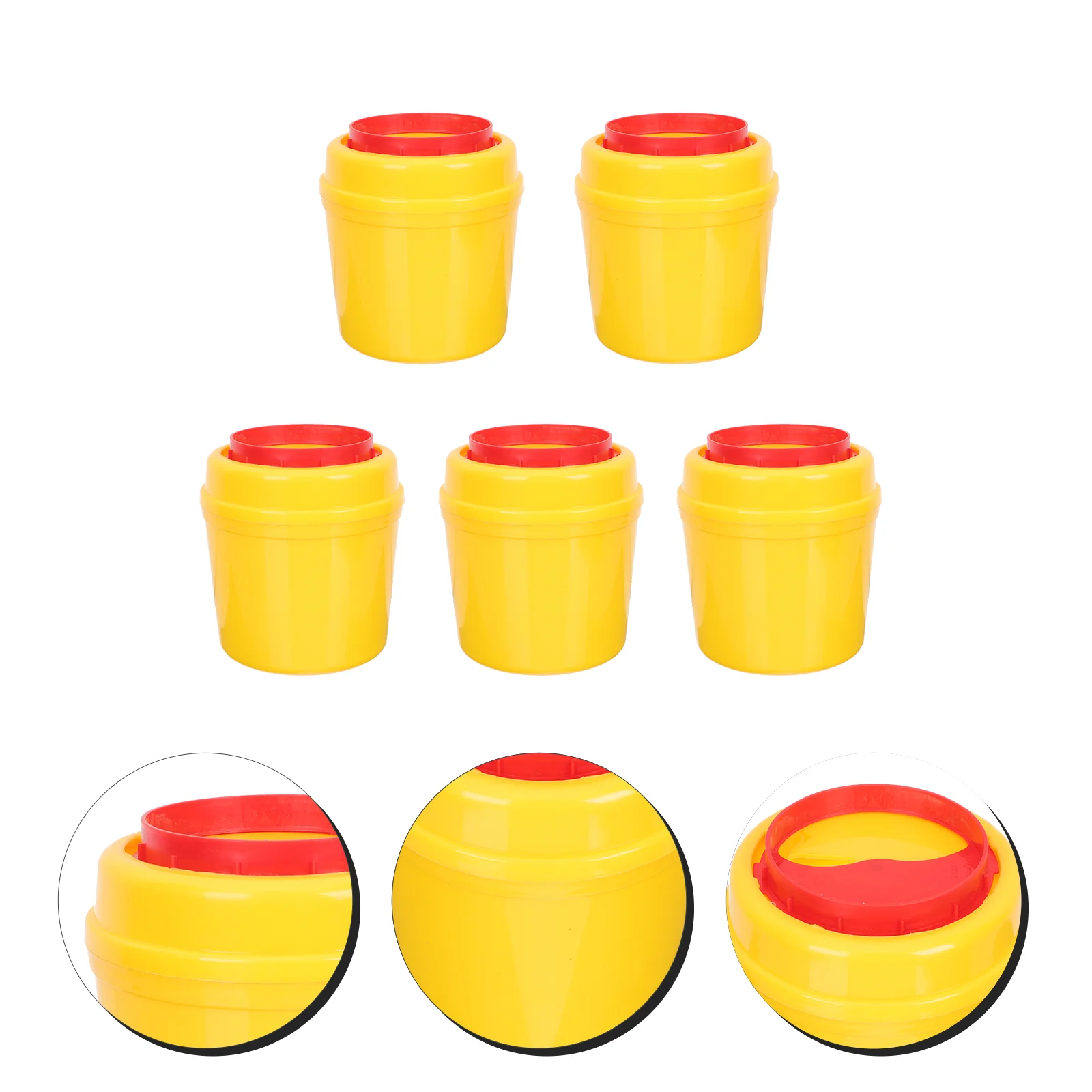 5 Pcs Sharps Instruments Barrels Garbage Can Needle Disposal Containers Trash Cans Plastic Discarded Boxes