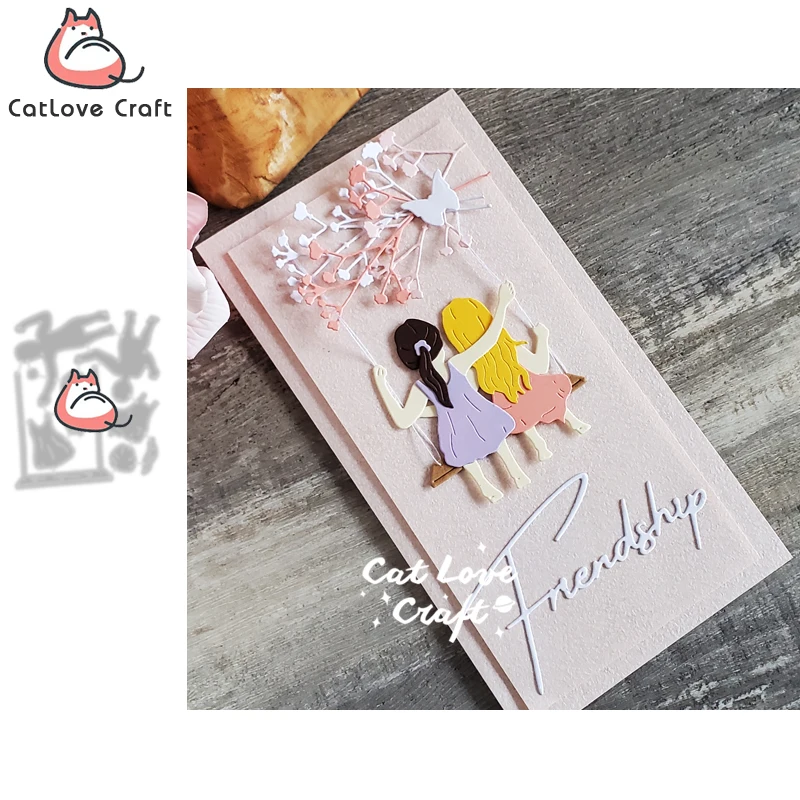 Catlove Swing Girl Metal Cutting Dies Scrapbooking Mold Knife Stencil Die Cuts Card Making DIY Craft Embossing New Dies For