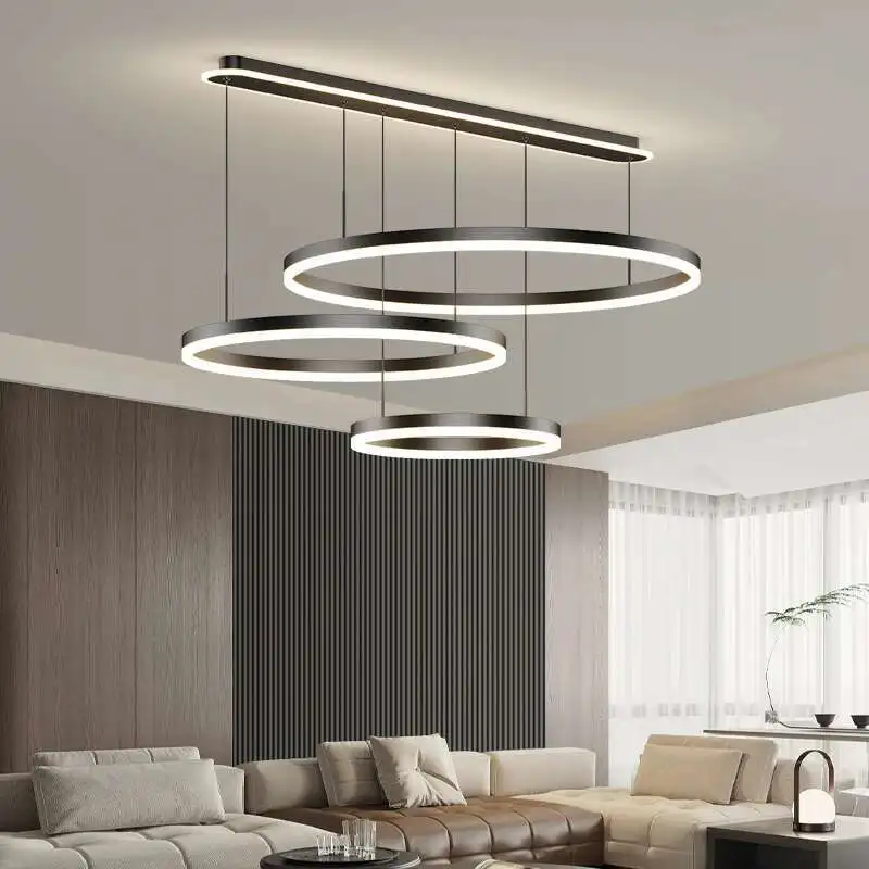 Minimalist Led Chandelier Lights Modern Circle Ceiling Chandelier for Living Room Dining Room Bedroom Nordic Home Decor Lamp