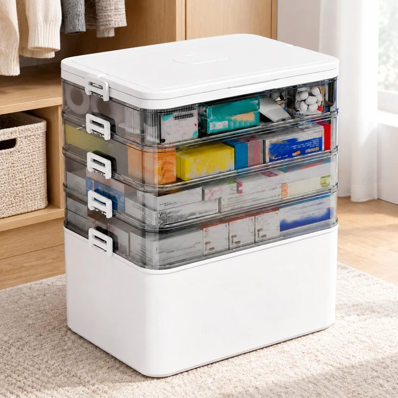 Compact Travel Medicine Organizer with Multiple Large Sections, Sturdy Construction for Everyday Pill Storage