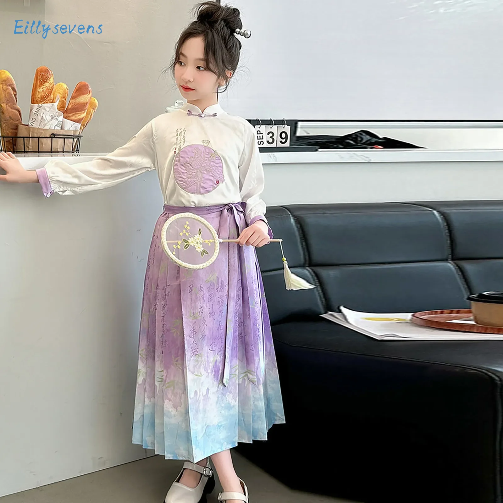 Immortal Style Chinese Hanfu Set Sweet Elegant Horse Face Skirt Thin Tops Set Costumes Cosplay Ancient Princess Dress