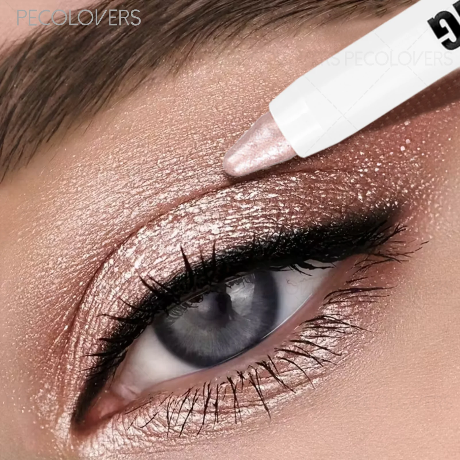 Evidenziatore con penna per ombretti luccicanti lucidi da 1 pezzo, stick per evidenziare le guance e gli occhi illuminanti, trucco per occhi audace glitterato, Halloween